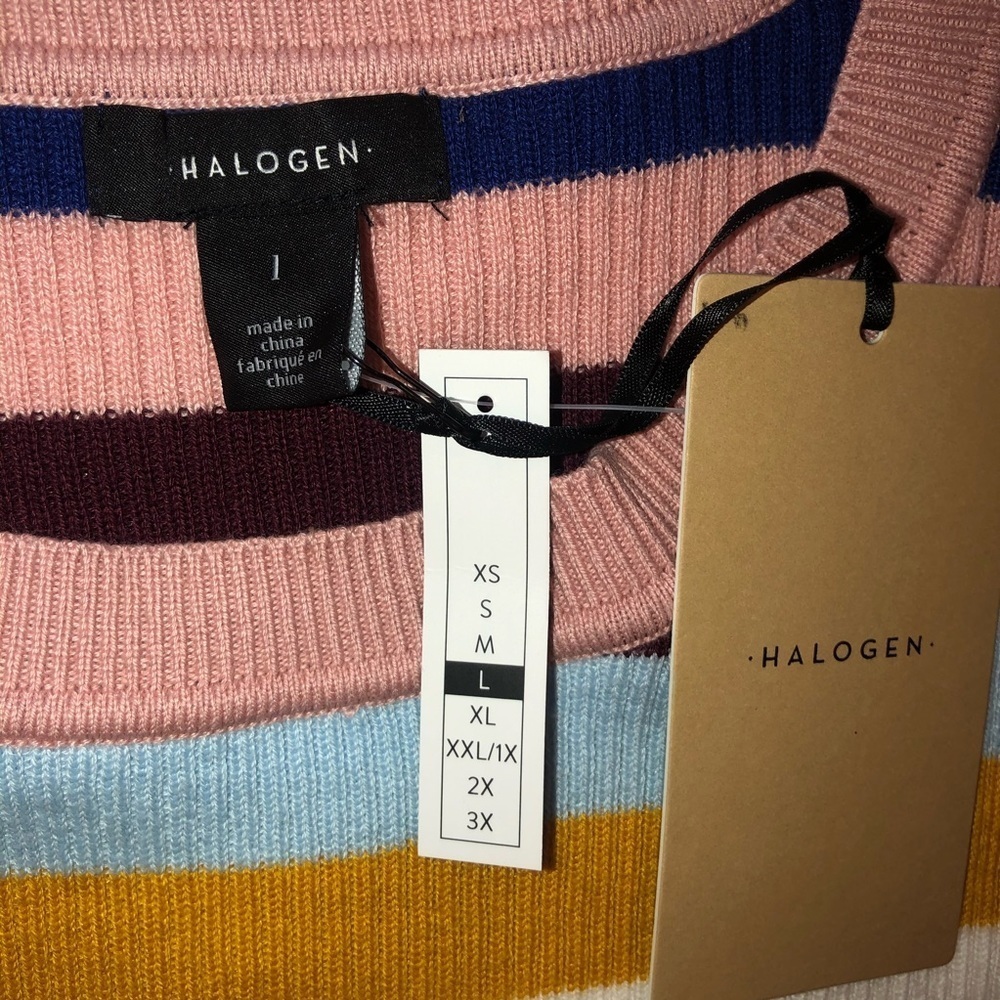 Halogen Striped Ribbed Knit Sweater L - Picture 12 of 16